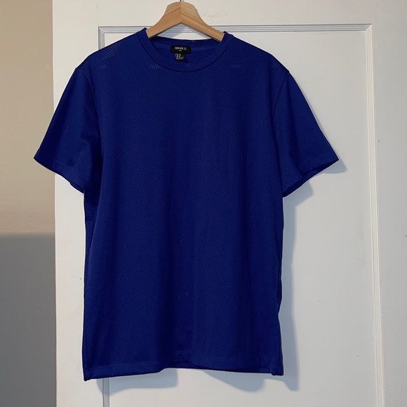 Forever 21 Men’s Blue Mesh Shirt - Picture 1 of 2
